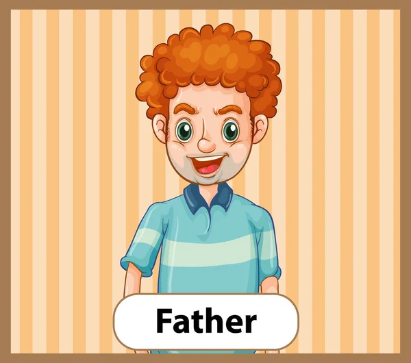 Εκπαιδευτική Αγγλική Λέξη Κάρτα Του Πατέρα Εικονογράφηση — Διανυσματικό Αρχείο