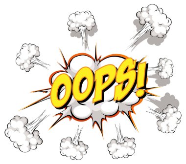 Ups metin illüstrasyonlu komik konuşma balonu