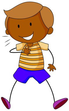 Tatlı çocuk çizgi film karakteri izole edilmiş.