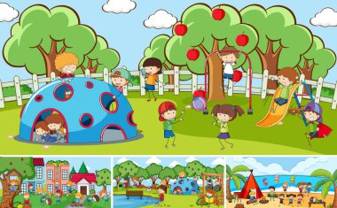 Açık hava sahneleri bir çok çocuk çizgi film karakteri çiziyor.