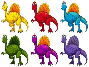 Spinosaurus dinozor karikatür karakter çizimi