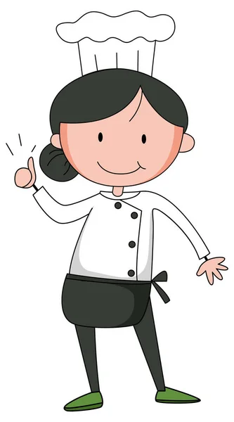 Chef Femenino Personaje Dibujos Animados Ilustración Personajes — Vector de stock