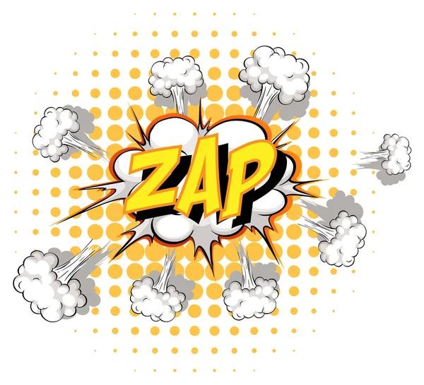 Comische Sprechblase Mit Zap Text Illustration — Stockvektor