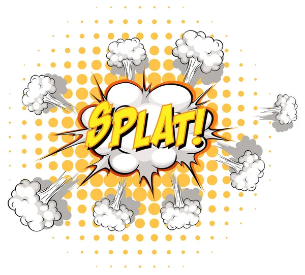 Comic Tal Bubbla Med Splat Text Illustration — Stock vektor