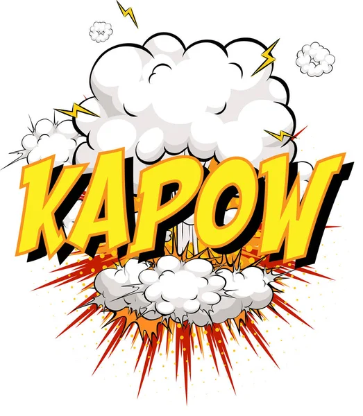 Word Kapow Komiska Moln Explosion Bakgrund Illustration — Stock vektor