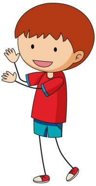 Mutlu çocuk karikatür karakteri izole edilmiş.