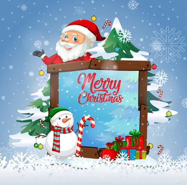 Merry Christmas Font Santa Claus Christmas Theme Illustration — Stock Vector