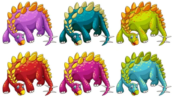 ステゴサウルスの恐竜のキャラクターイラスト — ストックベクタ