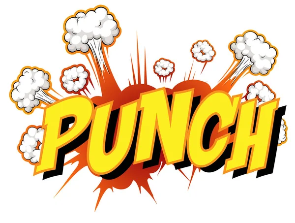 Gelembung Ucapan Komik Dengan Ilustrasi Teks Punch - Stok Vektor