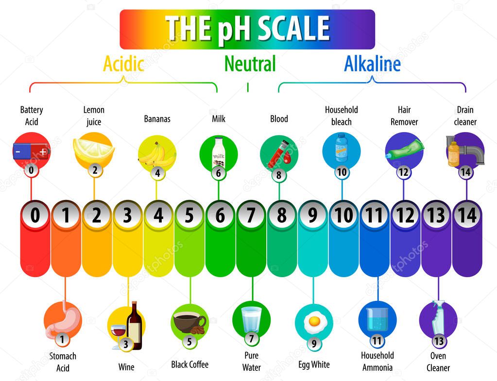 A pH scale on white background illustration