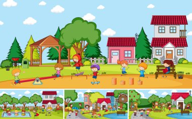 Bir çok çocuğun çizgi film karakteri çizdiği açık hava sahnesi.