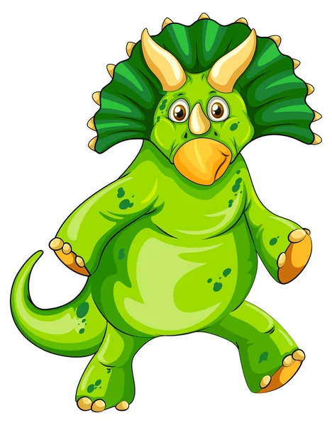 Una Ilustración Del Personaje Dibujos Animados Dinosaurios Triceratops — Vector de stock