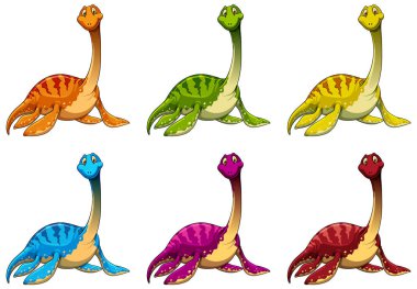 Pliosaurus dinazor çizgi film karakteri çizimini ayarla