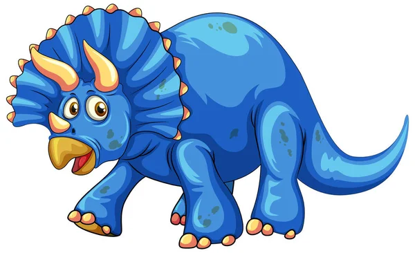 Una Ilustración Del Personaje Dibujos Animados Dinosaurios Triceratops — Vector de stock