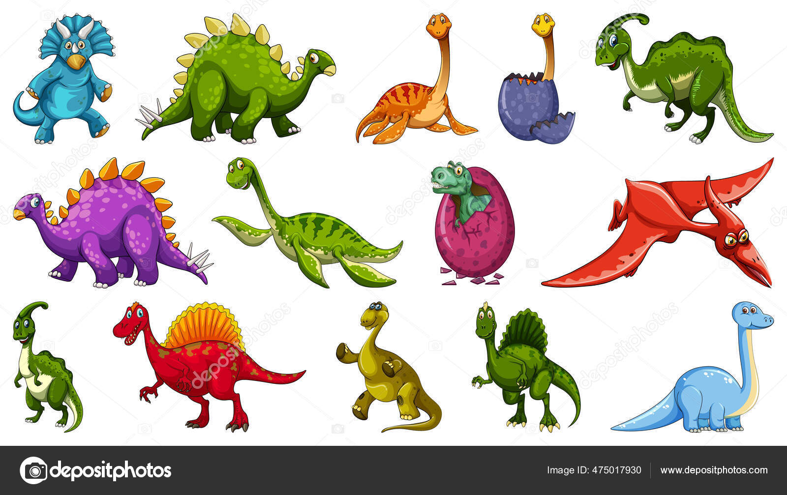 Dinossauro De Desenho Animado Em Um Fundo Da Ilustração Vetorial