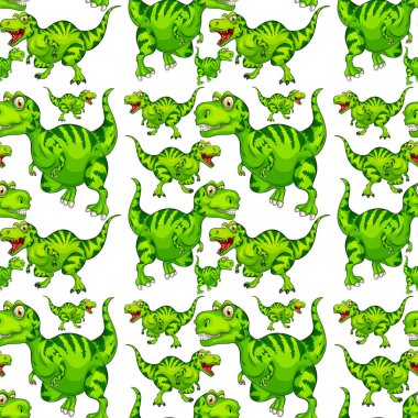 Fantezi dinozorlar çizgi film çizimi ile kusursuz desen