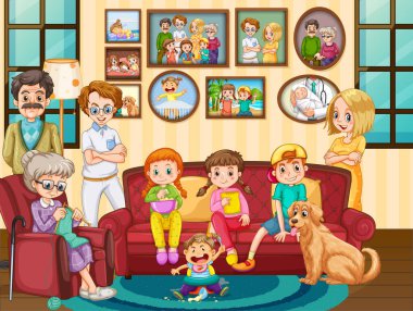 Resimde büyük bir aile üyesi var.