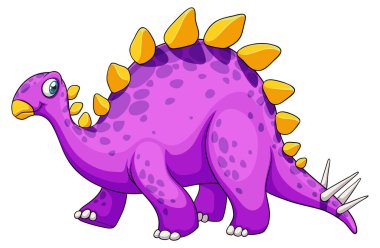 Bir Stegosaurus dinozor çizgi film karakteri çizimi