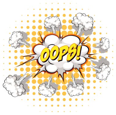 Ups metin illüstrasyonlu komik konuşma balonu