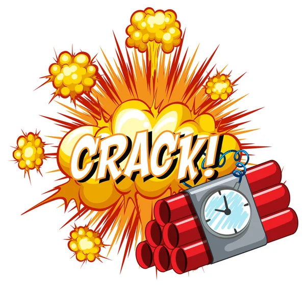 Comic Beszéd Buborék Crack Szöveg Illusztráció — Stock Vector