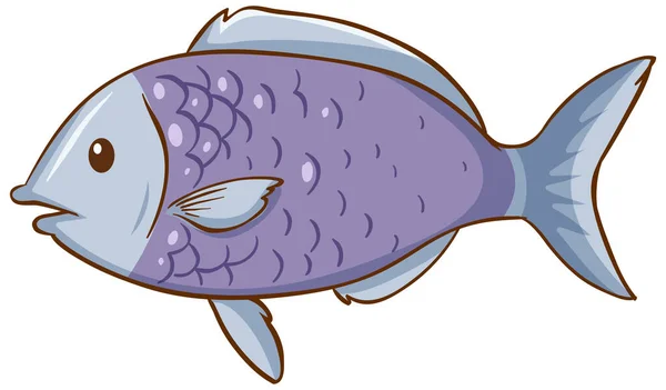 Fisch Cartoon Stil Isolierte Illustration — Stockvektor
