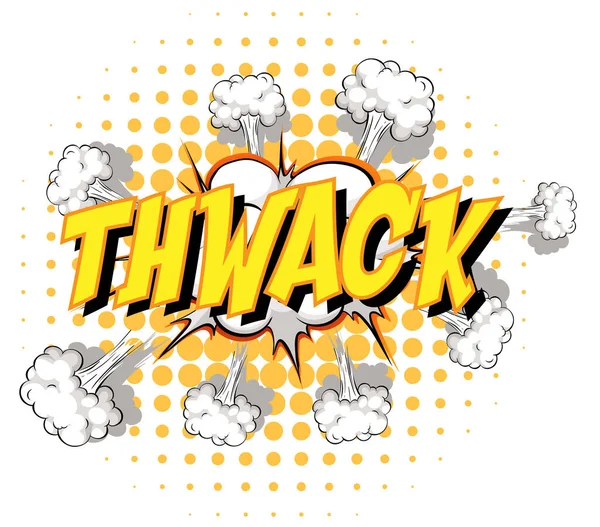 Burbuja Habla Cómica Con Ilustración Texto Thwack — Vector de stock