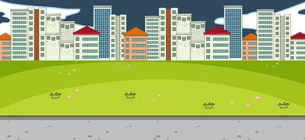 Scène Horizontale Avec Illustration Fond Parc Paysage Urbain — Image vectorielle