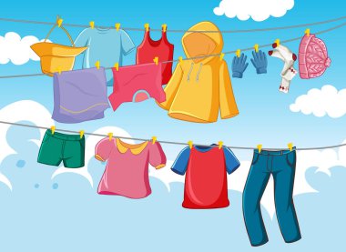 Cloyhes dış mekan illüstrasyon kurutma