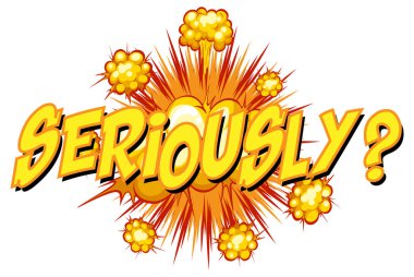 Ciddi metin illüstrasyonlu komik konuşma balonu