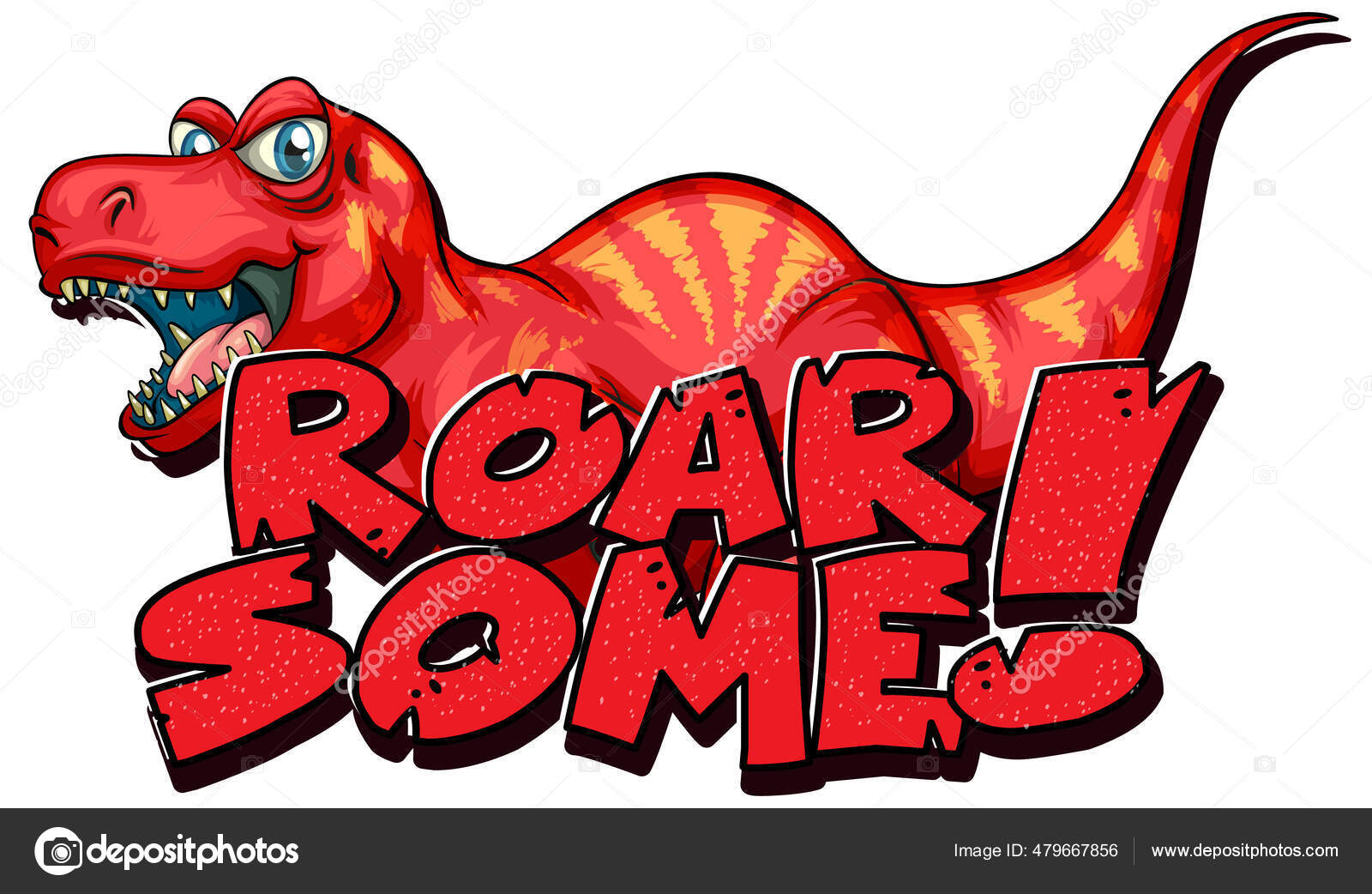 Roarsome font banner on white background Vector Image