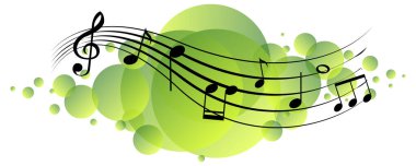 Yeşil leke çiziminde müzikal melodi sembolleri