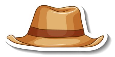 Panama şapkalı bir çıkartma şablonu izole edilmiş.