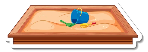 Adesivo Modello Con Sandbox Parco Giochi Isolato Illustrazione — Vettoriale Stock