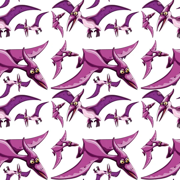 Seamless Pattern Fantasy Dinosaurs Cartoon Illustration — Stock Vector