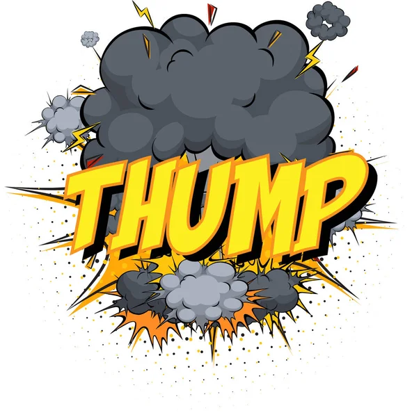 Word Thump Nube Cómica Explosión Fondo Ilustración — Archivo Imágenes Vectoriales