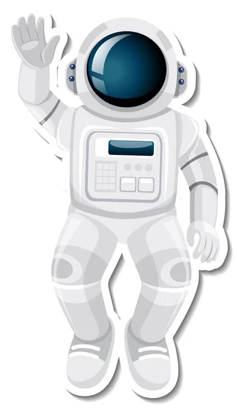 Astronauta Astronauta Personagem Desenho Animado Ilustração Estilo Adesivo —  Vetores de Stock