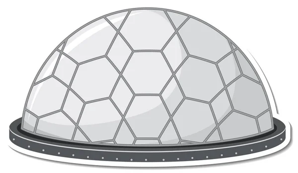 Sticker Template Met Ongeïdentificeerd Vliegend Object Ufo Geïsoleerde Illustratie — Stockvector