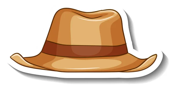 パナマ帽の絶縁イラストのステッカーテンプレート — ストックベクタ
