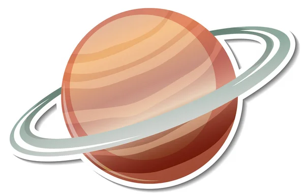 Stickervorlage Mit Isolierter Abbildung Des Saturnplaneten — Stockvektor