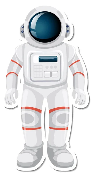 Astronaut Spaceman Cartoon Character Sticker Style Illustration — Stock Vector