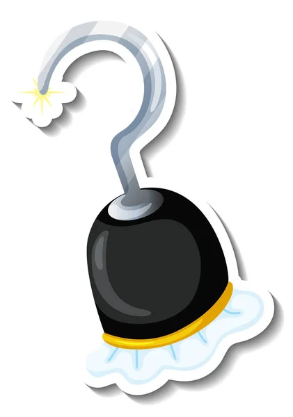 Sticker Template Met Ijzeren Haak Van Captain Hook Illustratie — Stockvector