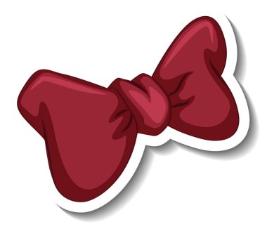 İzole edilmiş kırmızı papyonlu bir etiket şablonu