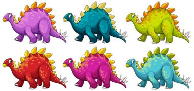 Bir Stegosaurus dinozor çizgi film karakteri çizimi