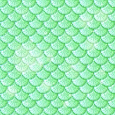 Pastel yeşil balık pulları pürüzsüz desenli çizimler