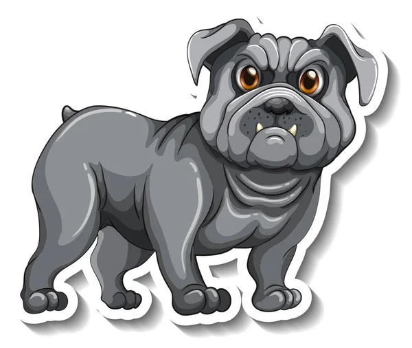 Nálepka Design Pug Dog Izolované Ilustrace — Stockový vektor