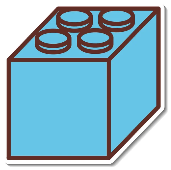 Sticker Design Avec Blue Lego Bloc Isolé Illustration — Image vectorielle