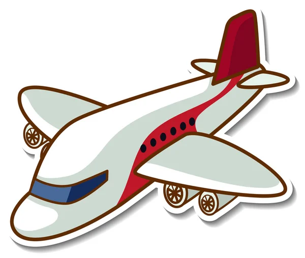 Diseño Etiqueta Engomada Con Ilustración Aislada Avión — Vector de stock