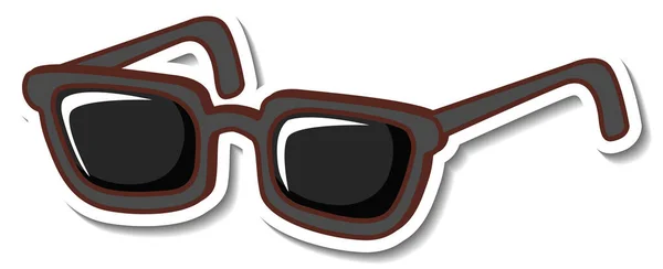Aufkleber Design Mit Sonnenbrille Isolierte Abbildung — Stockvektor