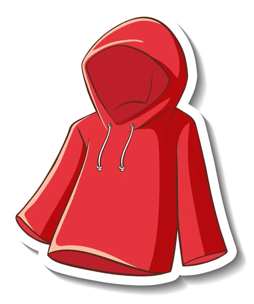 Een Sticker Sjabloon Met Een Rode Hoodie Geïsoleerde Illustratie — Stockvector
