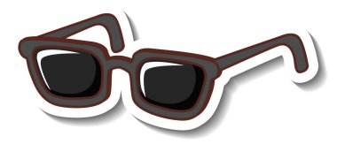 Güneş gözlüklü bir etiket şablonu izole edilmiş.